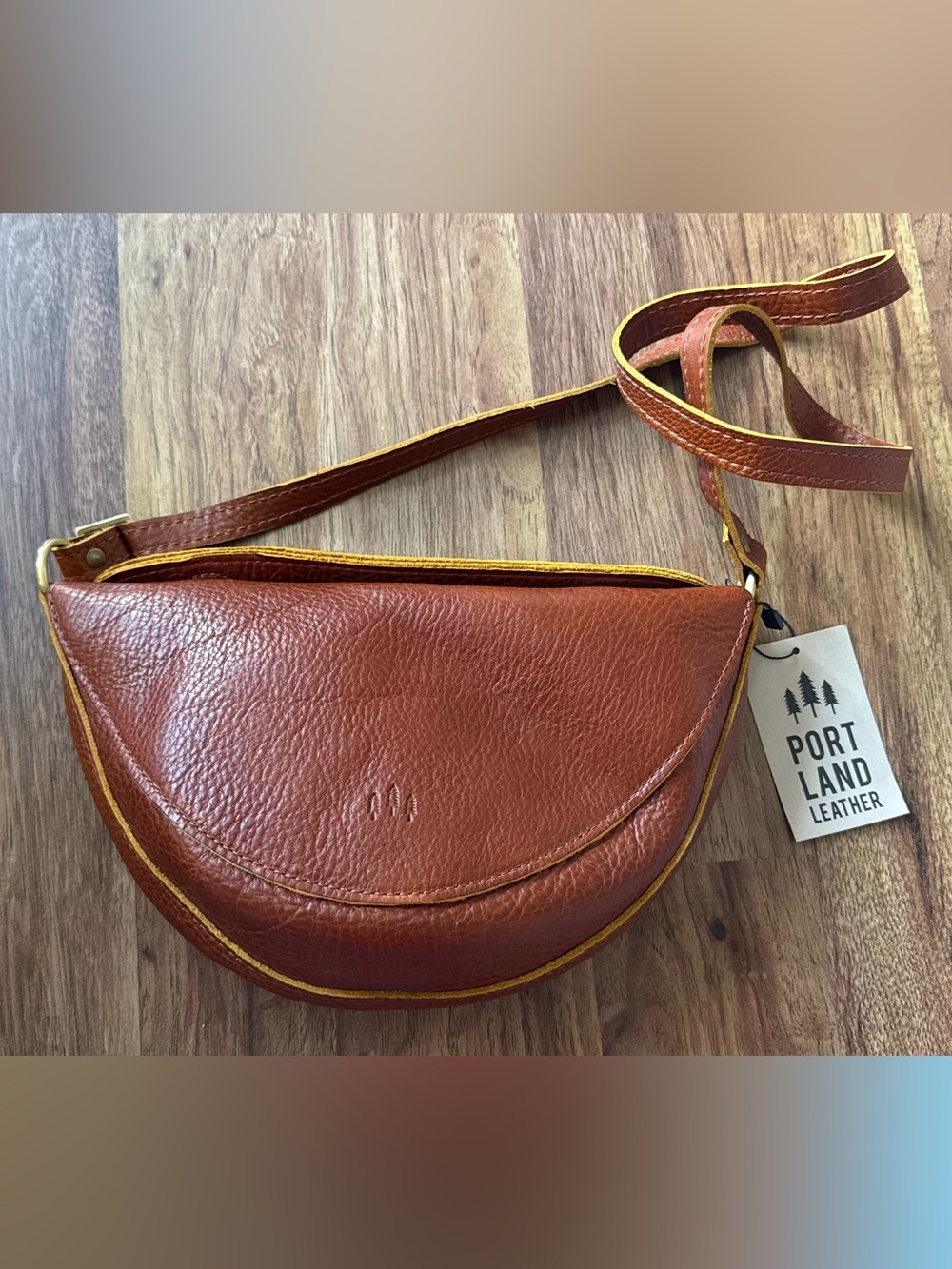 Portland Leather Sienna Brown Medium Slingbag Crossbody Bag